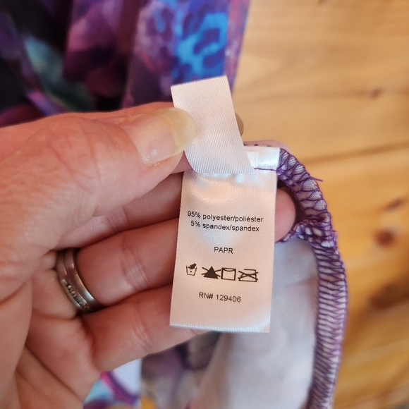 Venus 💜 Animal Floral V Neck Dress A Line Gathered Beaded Ruffle Stretch Medium - Picture 8 of 11